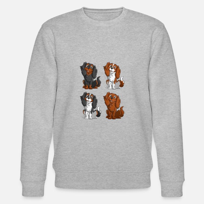 Cavalier King Charles - Platz - Stanley/Stella Unisex Bio-Sweatshirt CHANGER  - Grau meliert