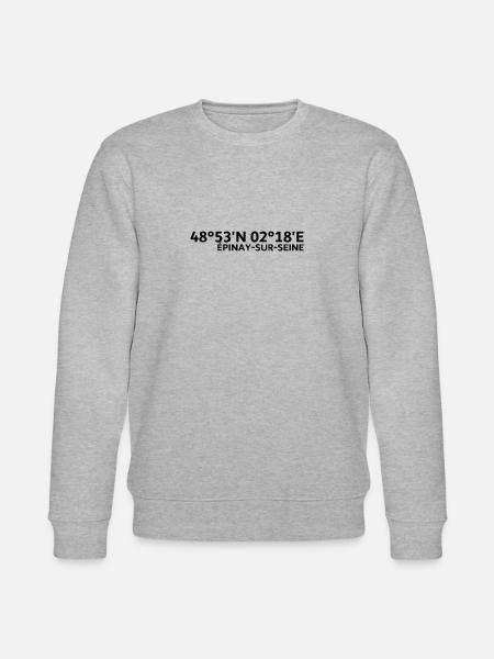 Épinay-sur-Seine coordinates - Stanley/Stella CHANGER Unisex Organic Sweatshirt - heather grey