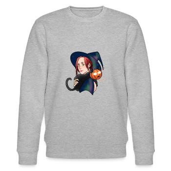 Halloween Miau - Stanley/Stella Unisex Bio-Sweatshirt CHANGER  - Grau meliert - Vorne - Nik (191cm) & Marisol (170cm)