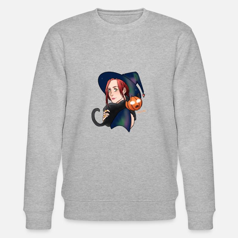 Halloween Meow - Stanley/Stella CHANGER Unisex Organic Sweatshirt - heather grey