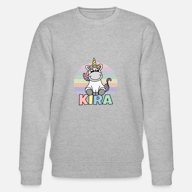Kira Einhorn Name - Stanley/Stella Unisex Bio-Sweatshirt CHANGER - Grau meliert