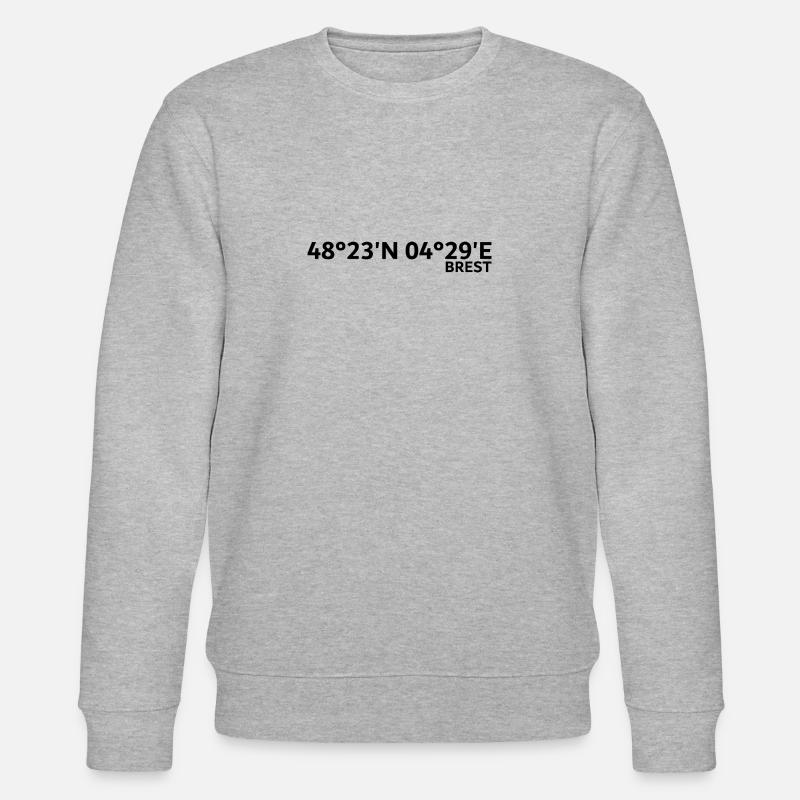 Brest Coordinates - Stanley/Stella CHANGER Unisex Organic Sweatshirt - heather grey