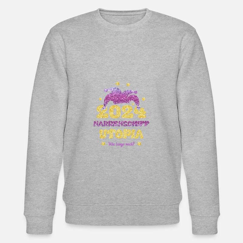 Narrenschiff Utopia 2024 - Stanley/Stella Unisex Bio-Sweatshirt CHANGER  - Grau meliert