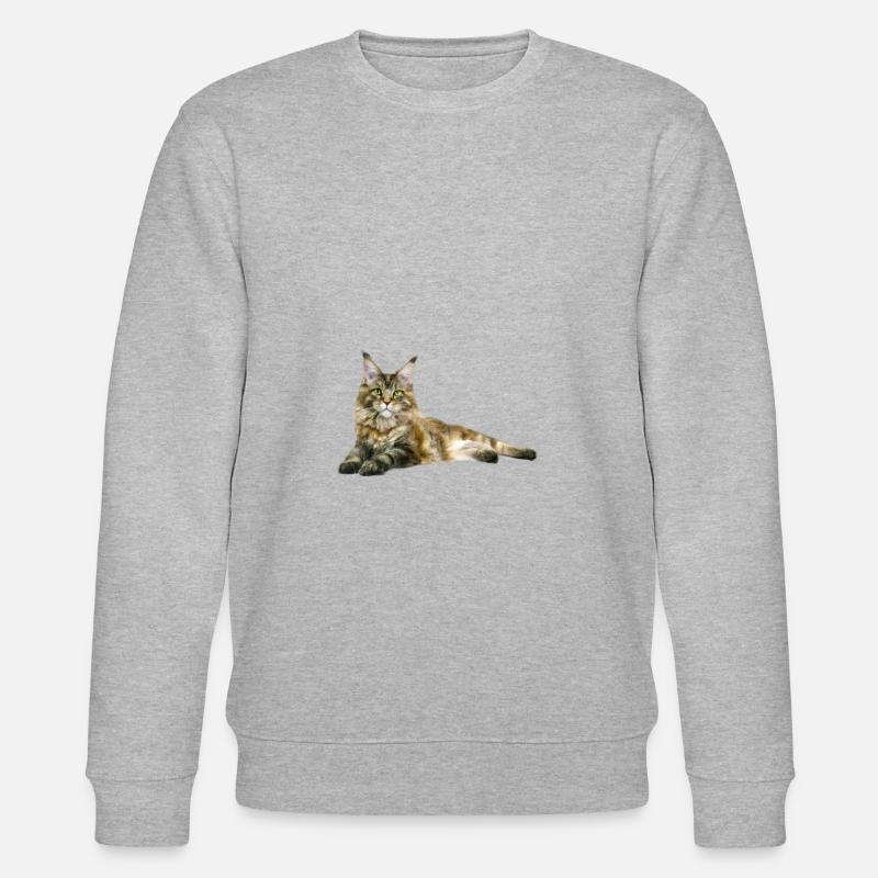 Maine Coon Katze - Stanley/Stella Unisex Bio-Sweatshirt CHANGER  - Grau meliert