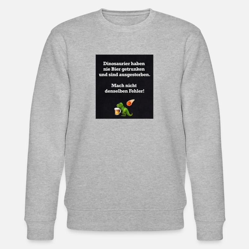 Drunk Dino - Stanley/Stella Unisex Bio-Sweatshirt CHANGER  - Grau meliert