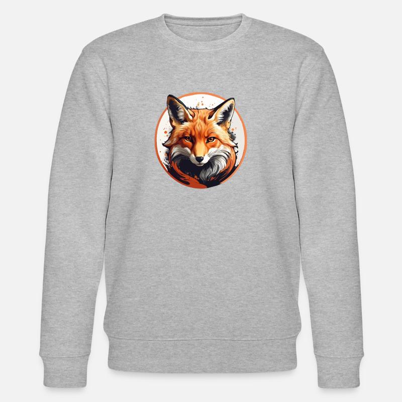 Portrait de renard roux - Sweat bio CHANGER Stanley/Stella Unisexe - gris chiné