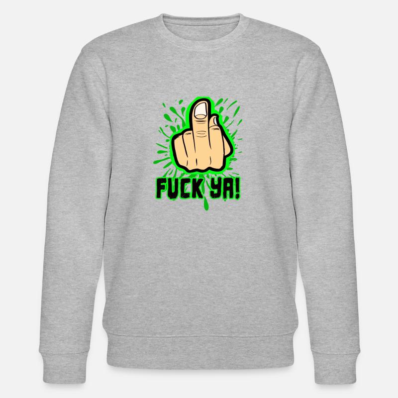 Doigt du milieu te baise - Sweat bio CHANGER Stanley/Stella Unisexe - gris chiné