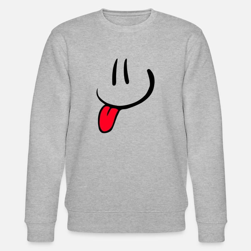 Comic Gesicht Lustig Fun Smile - Stanley/Stella Unisex Bio-Sweatshirt CHANGER  - Grau meliert