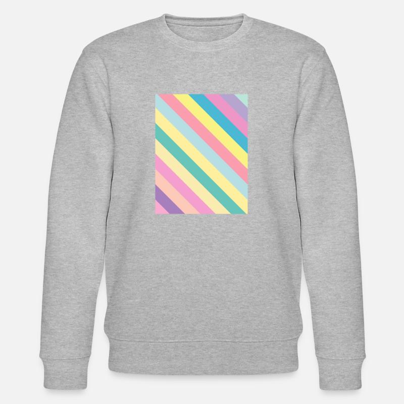 Rayures pastel obliques - rayures inclinées - Sweat bio CHANGER Stanley/Stella Unisexe - gris chiné