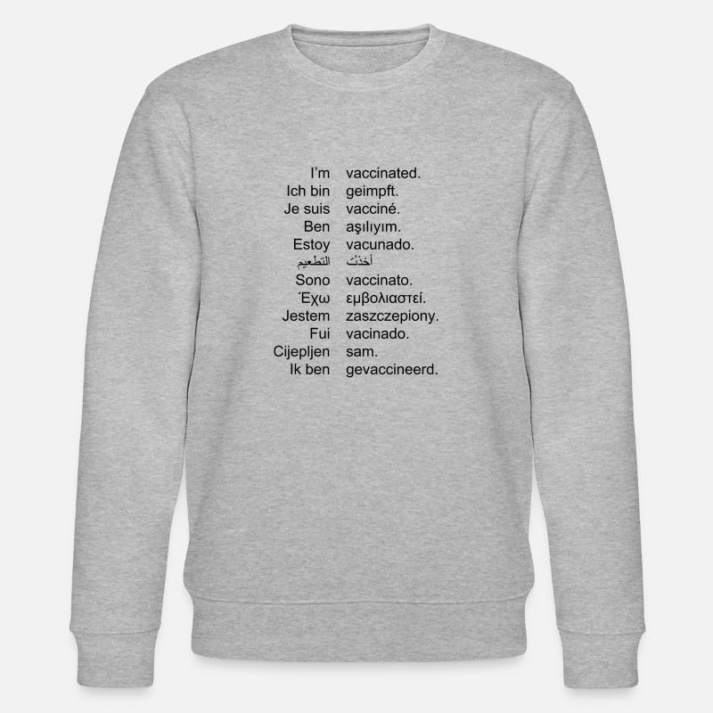 Herren | geimpft | englisch | mehrsprachig - Stanley/Stella Unisex Bio-Sweatshirt CHANGER  - Grau meliert