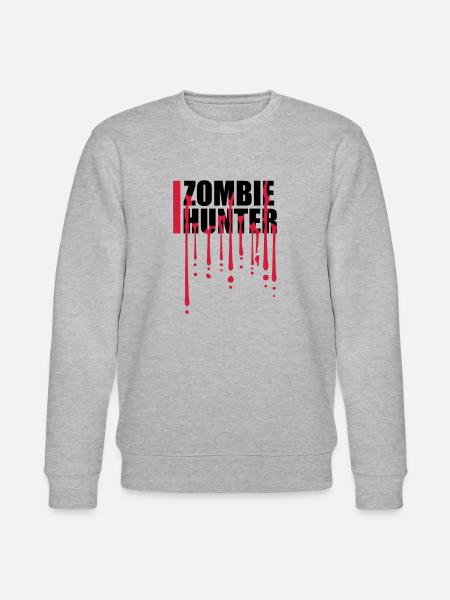 zombie hunter Halloween Quote - Stanley/Stella CHANGER Unisex Organic Sweatshirt - heather grey