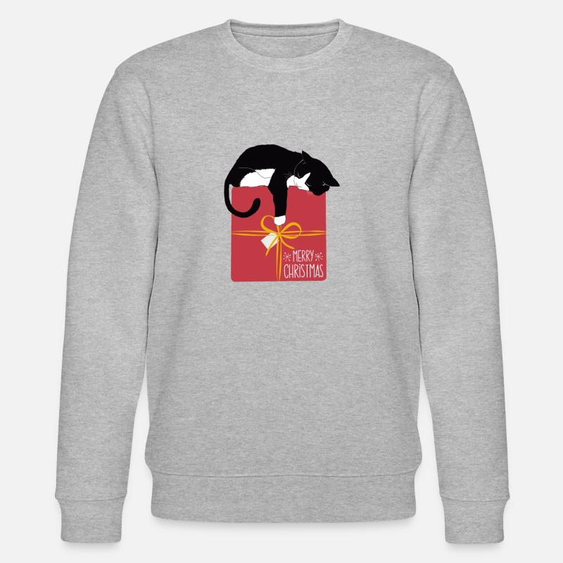 Pfotschaprès Noël - chat et cadeau - Sweat bio CHANGER Stanley/Stella Unisexe - gris chiné