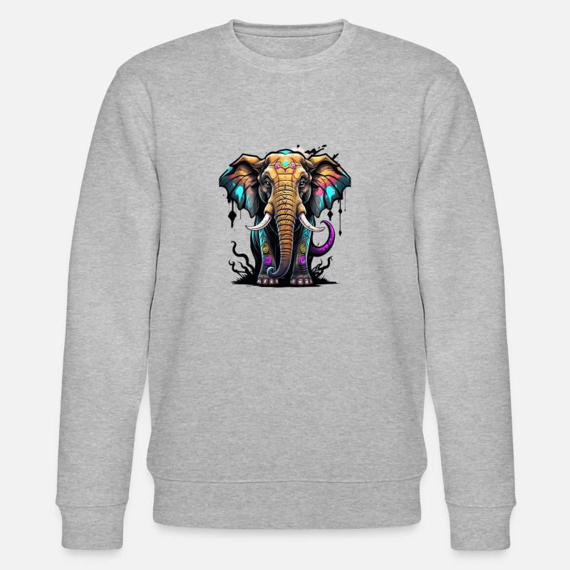 Graffiti éléphant - Sweat bio CHANGER Stanley/Stella Unisexe - gris chiné