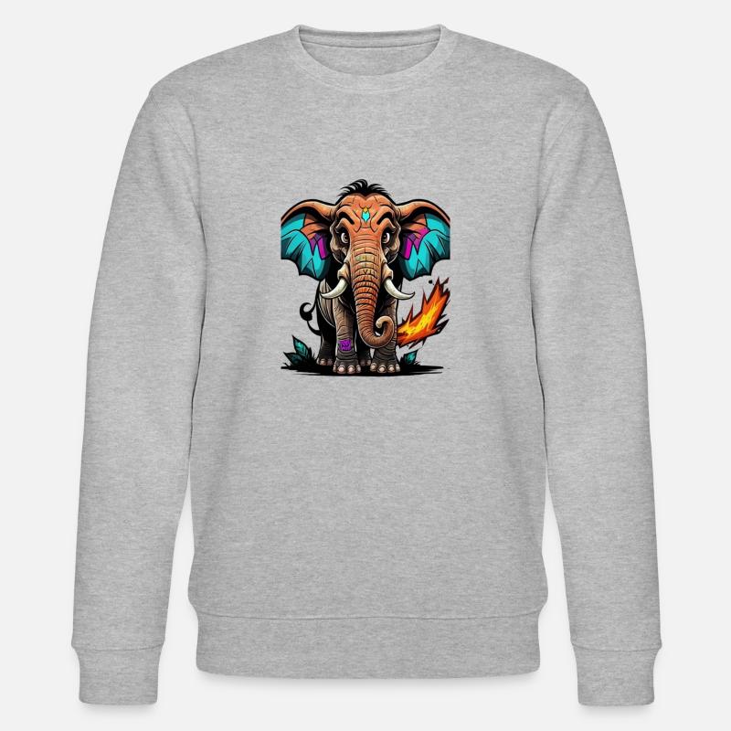 Graffiti Elefant - Stanley/Stella Unisex Bio-Sweatshirt CHANGER  - Grau meliert