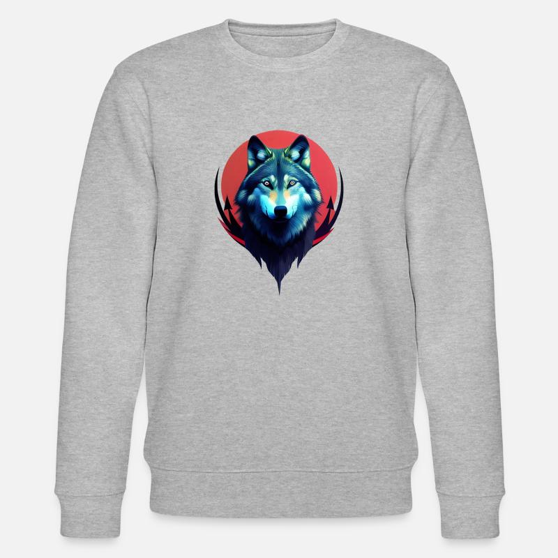 Wolf - Stanley/Stella Unisex Bio-Sweatshirt CHANGER  - Grau meliert