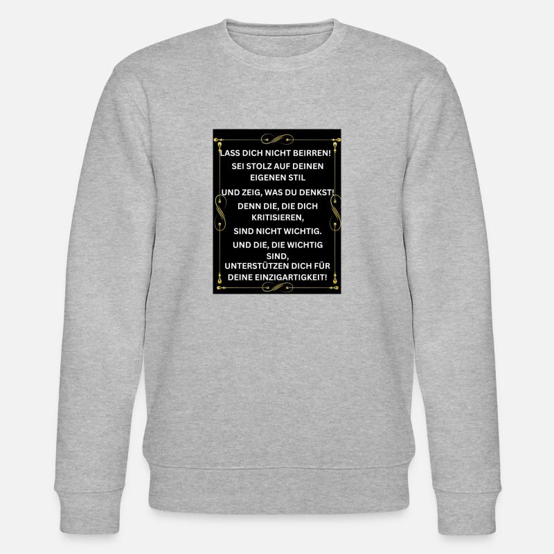 Motivation Zielsetzung Stil Selbstvertrauen - Stanley/Stella Unisex Bio-Sweatshirt CHANGER  - Grau meliert