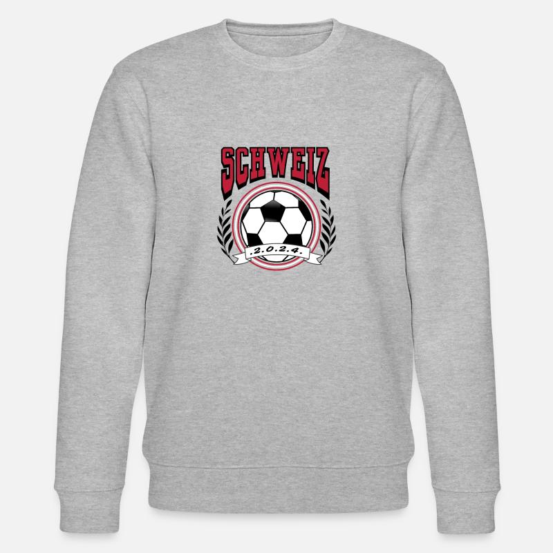 Fußball Schweiz EM 2024 - Stanley/Stella Unisex Bio-Sweatshirt CHANGER  - Grau meliert