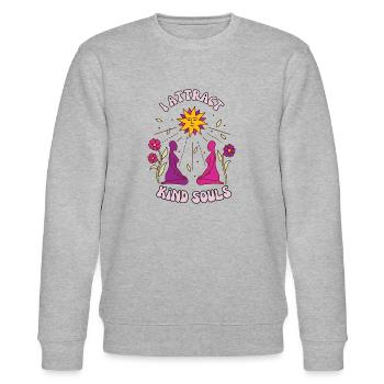 spiritual quote - Stanley/Stella CHANGER Unisex Organic Sweatshirt - heather grey - Front - Nik (191cm) & Marisol (170cm)