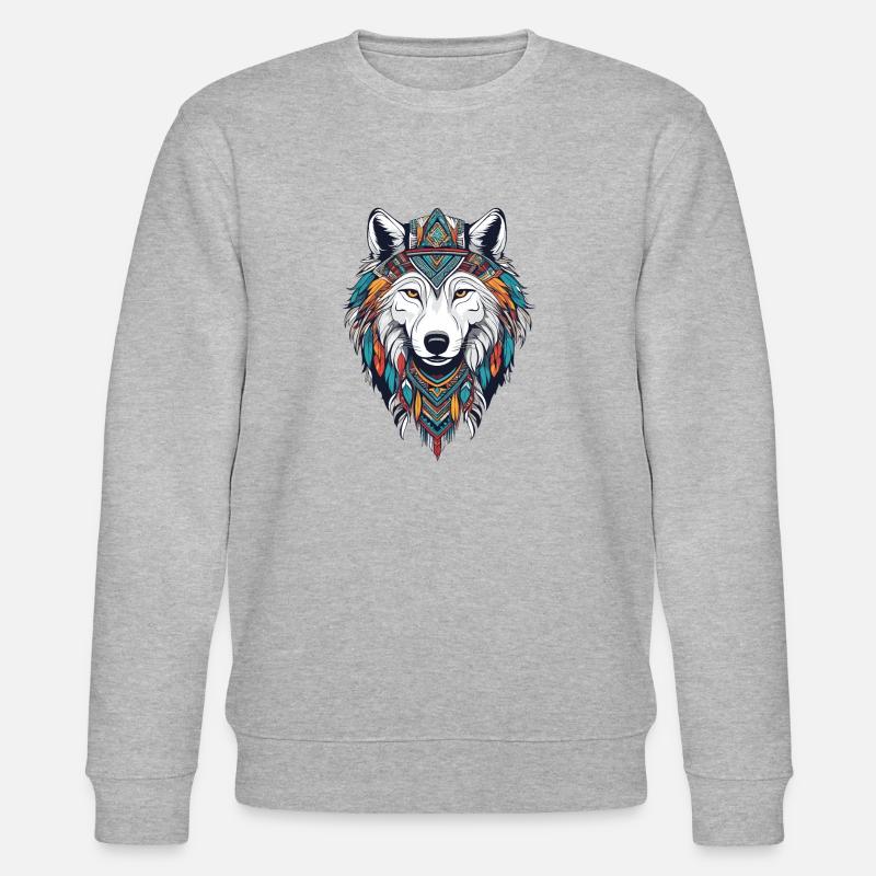 Arktischer Wolf - Stanley/Stella Unisex Bio-Sweatshirt CHANGER  - Grau meliert