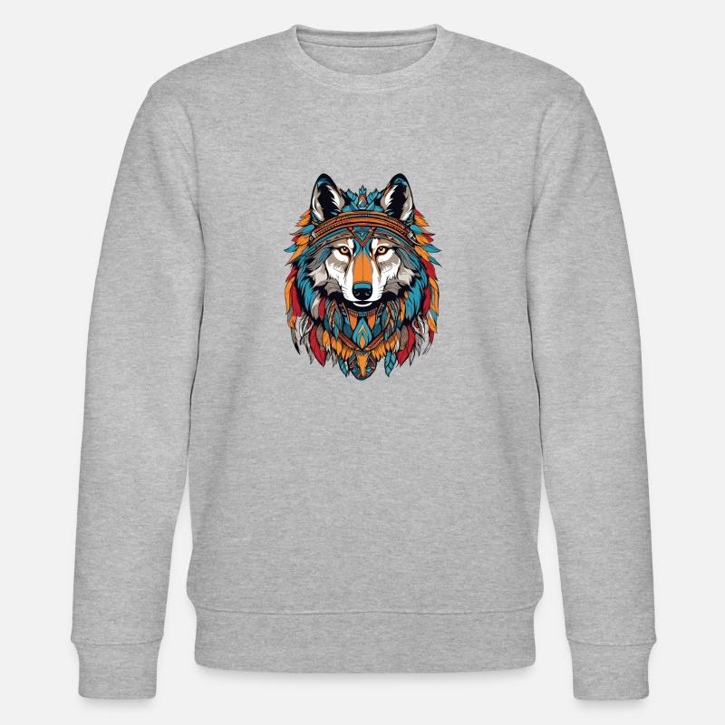 Wolf - Stanley/Stella Unisex Bio-Sweatshirt CHANGER  - Grau meliert