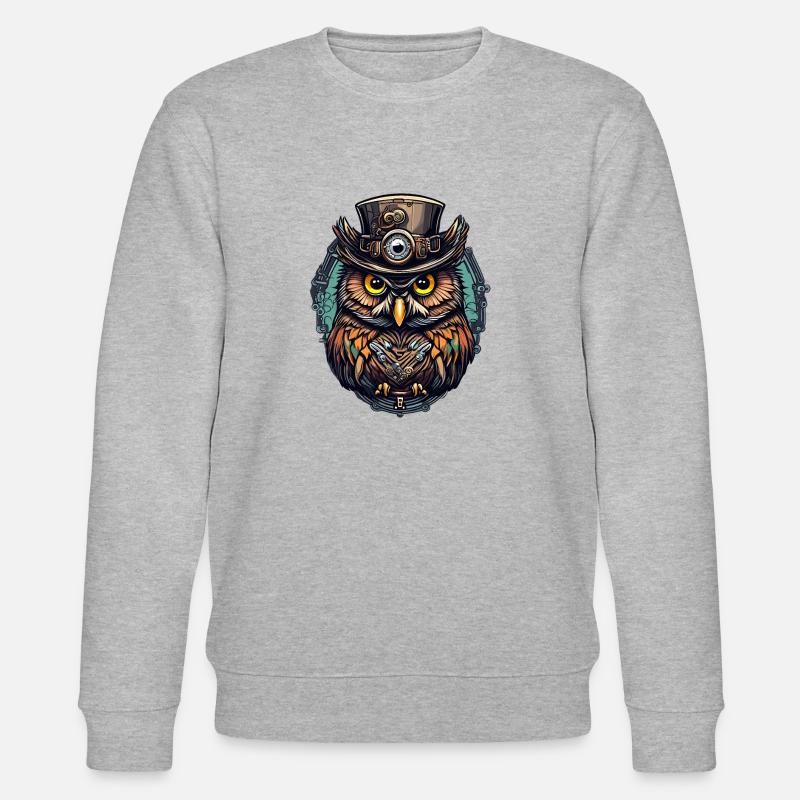 Eule - Stanley/Stella Unisex Bio-Sweatshirt CHANGER  - Grau meliert