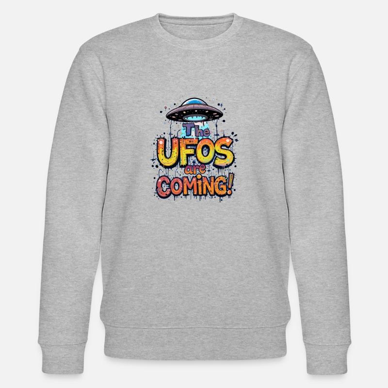 Die UFOs kommen - Stanley/Stella Unisex Bio-Sweatshirt CHANGER  - Grau meliert
