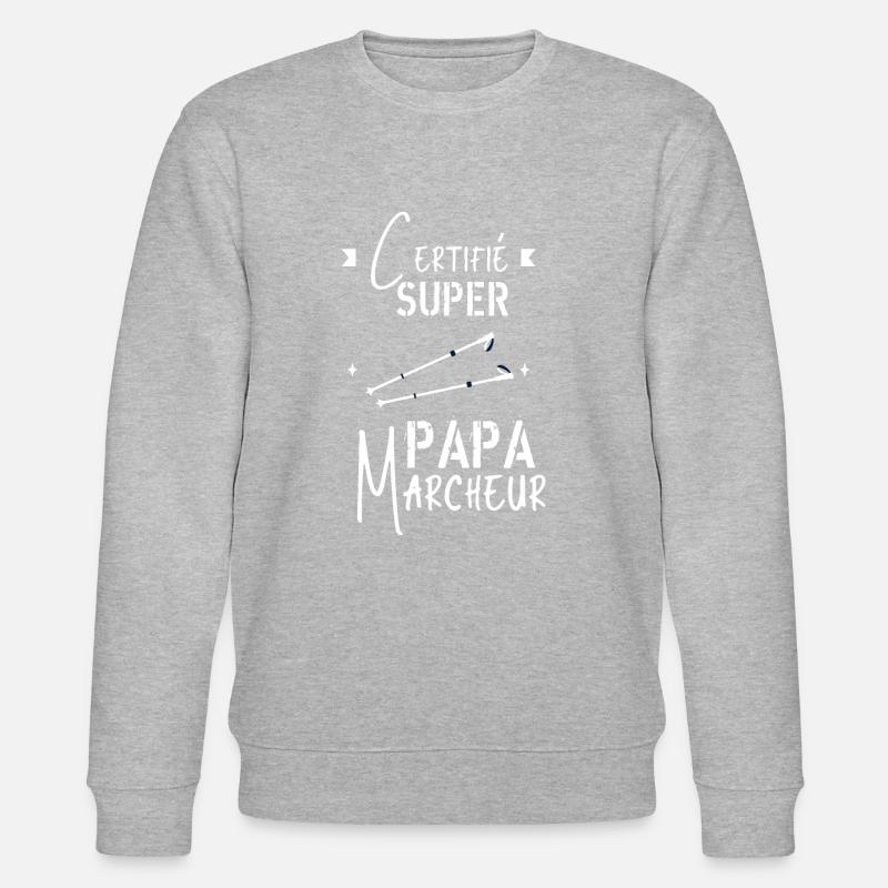 Super papa marcheur - Sweat bio CHANGER Stanley/Stella Unisexe - gris chiné