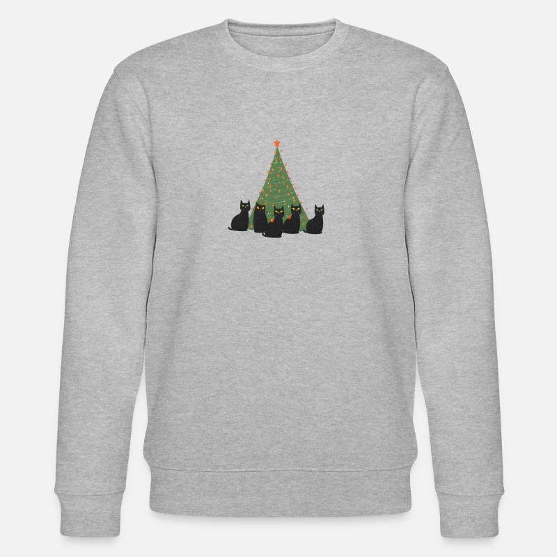 5 cats under christmastree - Stanley/Stella Unisex Bio-Sweatshirt CHANGER  - Grau meliert