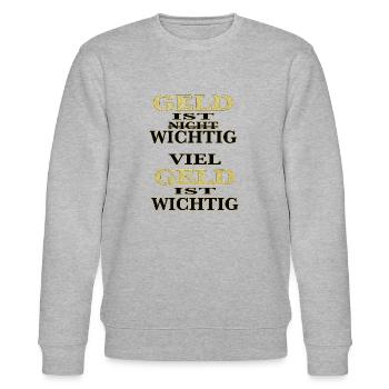 Geld ist nicht wichtig viel Geld ist wichtig - Stanley/Stella Unisex Bio-Sweatshirt CHANGER  - Grau meliert - Vorne - Nik (191cm) & Marisol (170cm)