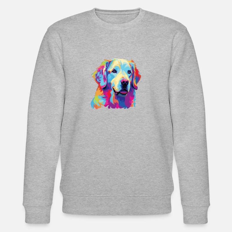 Wasserfarben Farbenfroher Kuvasz - Stanley/Stella Unisex Bio-Sweatshirt CHANGER  - Grau meliert