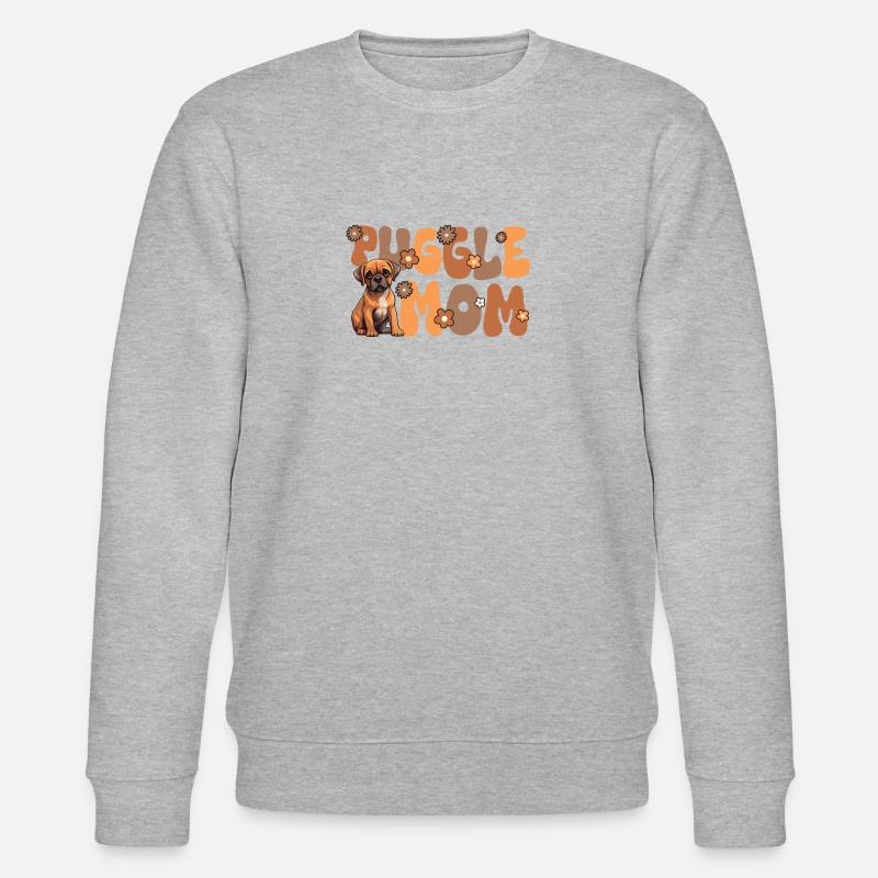 Puggle Groovy Puggle Mom - Stanley/Stella Unisex Bio-Sweatshirt CHANGER  - Grau meliert