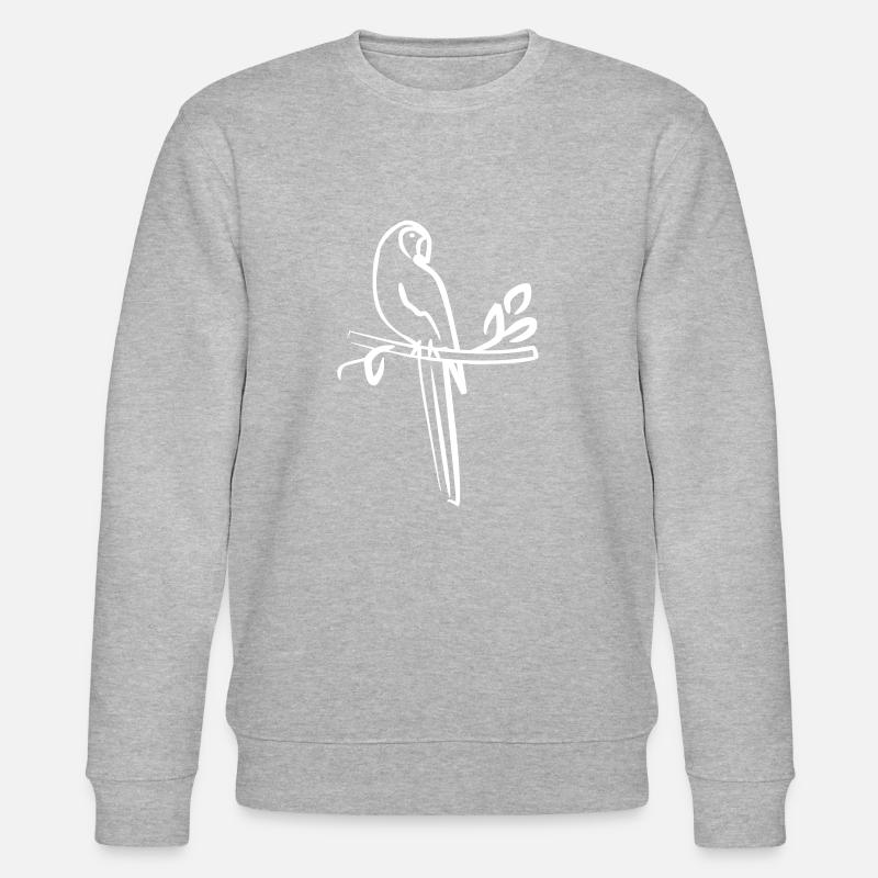 Papagei auf einem Ast - Stanley/Stella Unisex Bio-Sweatshirt CHANGER  - Grau meliert