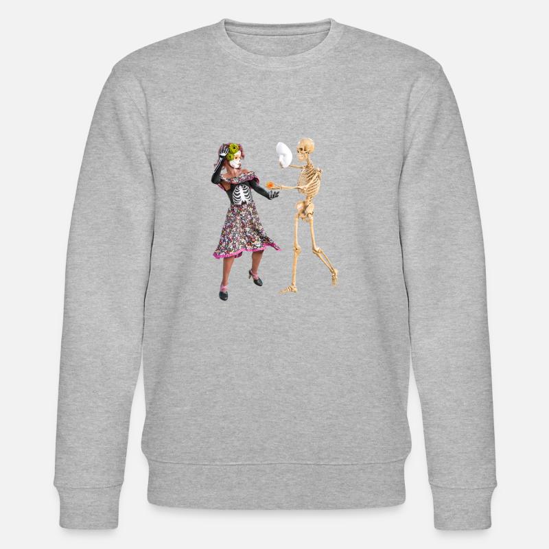 Der Sensenmann beim Tanz - Stanley/Stella Unisex Bio-Sweatshirt CHANGER - Grau meliert