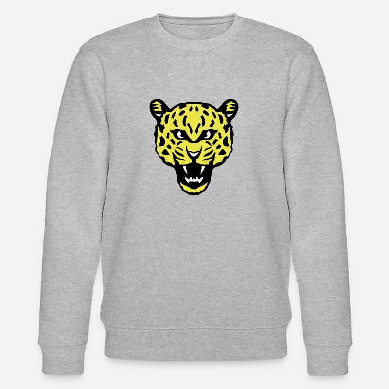 Kopf Leoparden wilde Tiere - Stanley/Stella Unisex Bio-Sweatshirt CHANGER  - Grau meliert