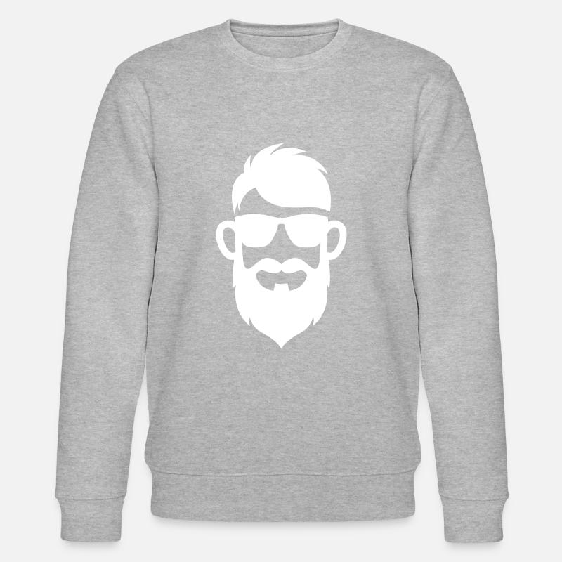 Gesicht bart symbol - Stanley/Stella Unisex Bio-Sweatshirt CHANGER  - Grau meliert