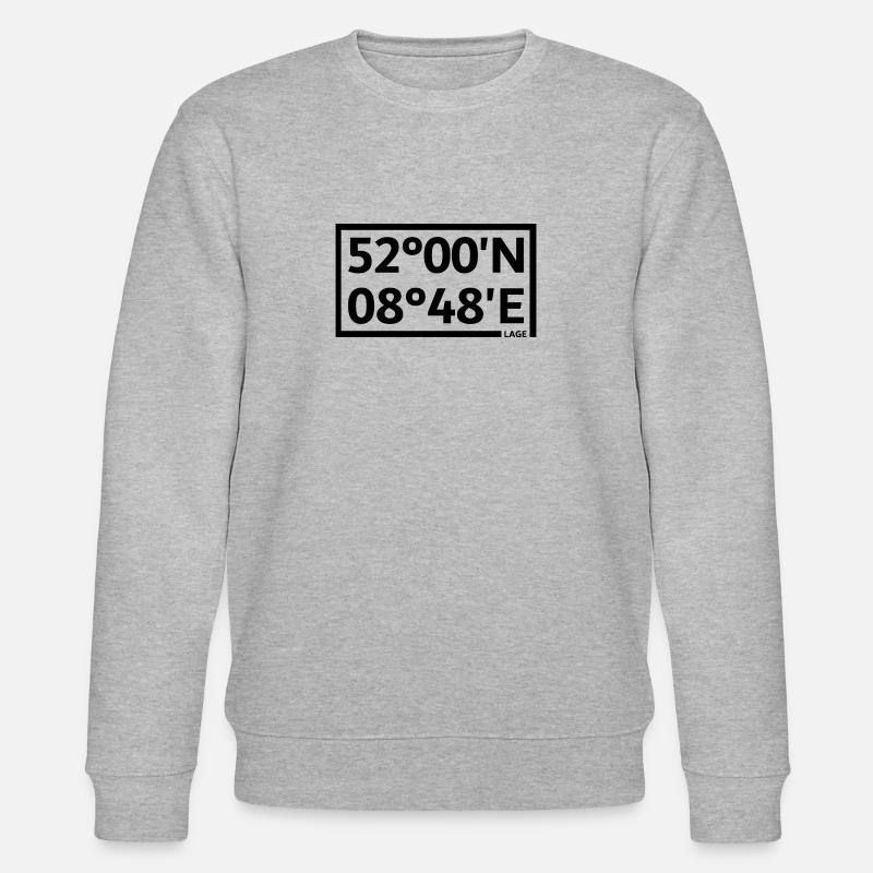Location coordinates - Stanley/Stella CHANGER Unisex Organic Sweatshirt - heather grey