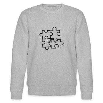 Puzzle - Stanley/Stella CHANGER Unisex Organic Sweatshirt - heather grey - Front - Nik (191cm) & Marisol (170cm)