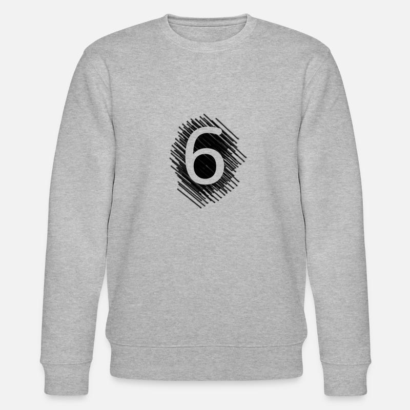 Zahl 6 Sechs - Stanley/Stella Unisex Bio-Sweatshirt CHANGER  - Grau meliert
