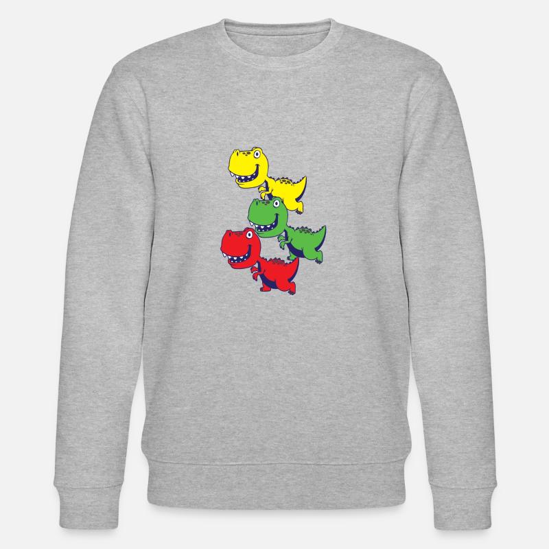 Dinosaur Rex babies - Stanley/Stella CHANGER Unisex Organic Sweatshirt - heather grey