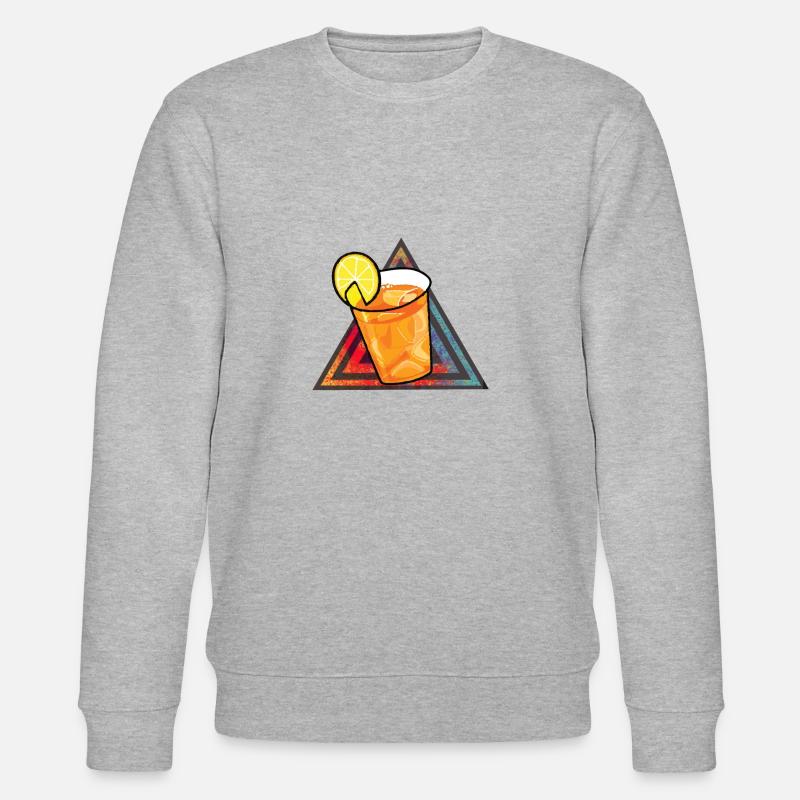 Retro Dreieck Zitronentee - Stanley/Stella Unisex Bio-Sweatshirt CHANGER - Grau meliert