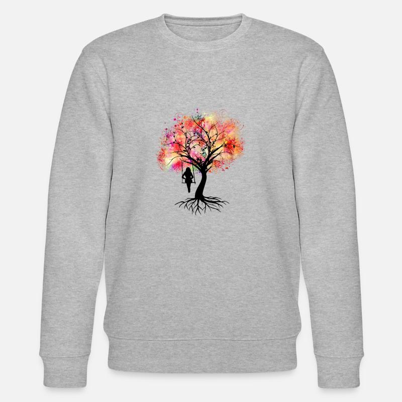 Bunter Baum - Stanley/Stella Unisex Bio-Sweatshirt CHANGER  - Grau meliert