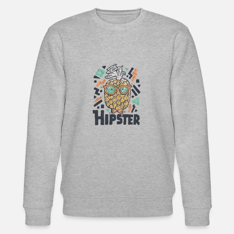 Hipster Ananas - Stanley/Stella Unisex Bio-Sweatshirt CHANGER  - Grau meliert
