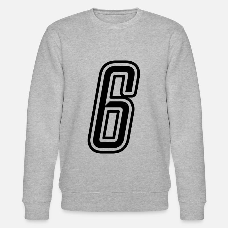 6 Zahl nummer - Stanley/Stella Unisex Bio-Sweatshirt CHANGER  - Grau meliert