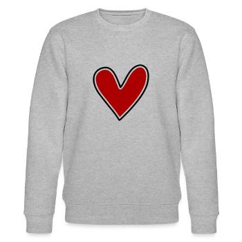 Schlichtes Herz zum Beschriften - Stanley/Stella Unisex Bio-Sweatshirt CHANGER  - Grau meliert - Vorne - Nik (191cm) & Marisol (170cm)