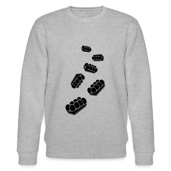 Eier symbol - Stanley/Stella Unisex Bio-Sweatshirt CHANGER  - Grau meliert - Vorne - Nik (191cm) & Marisol (170cm)