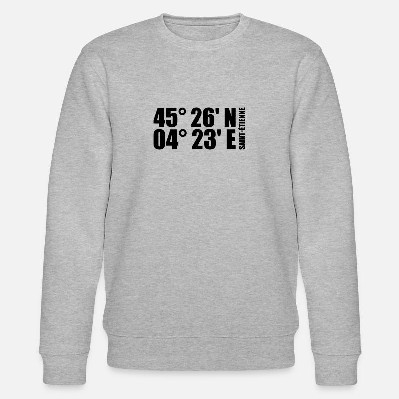 Saint-Étienne Coordinates - Stanley/Stella CHANGER Unisex Organic Sweatshirt - heather grey