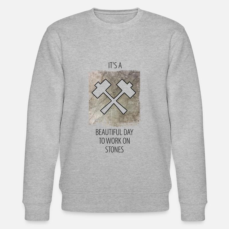 Steinmetz Steinbildhauer Spruch - Stanley/Stella Unisex Bio-Sweatshirt CHANGER  - Grau meliert