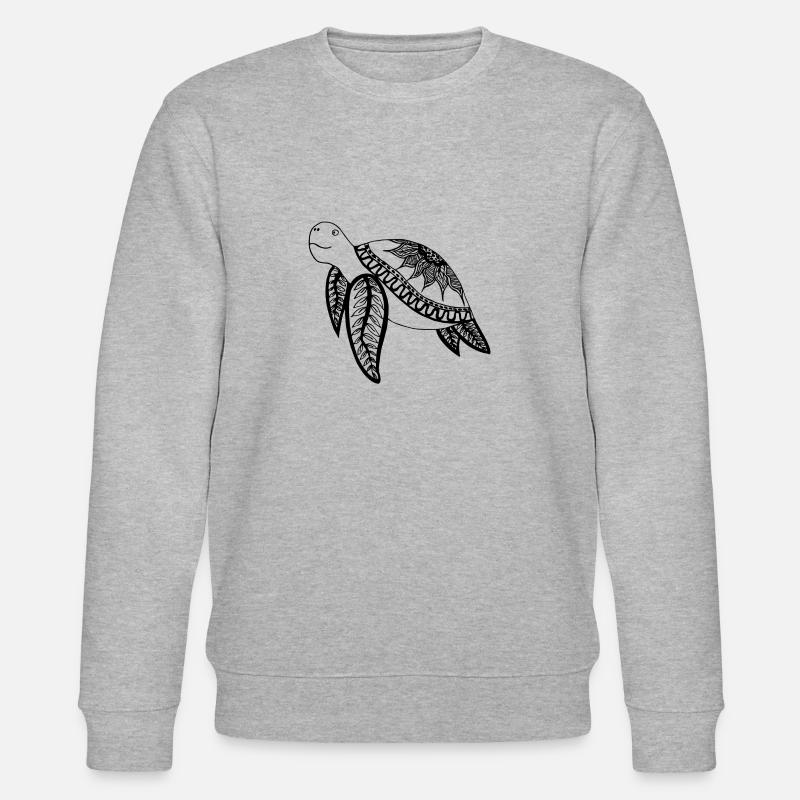 Schildkröte Blume - Stanley/Stella Unisex Bio-Sweatshirt CHANGER  - Grau meliert