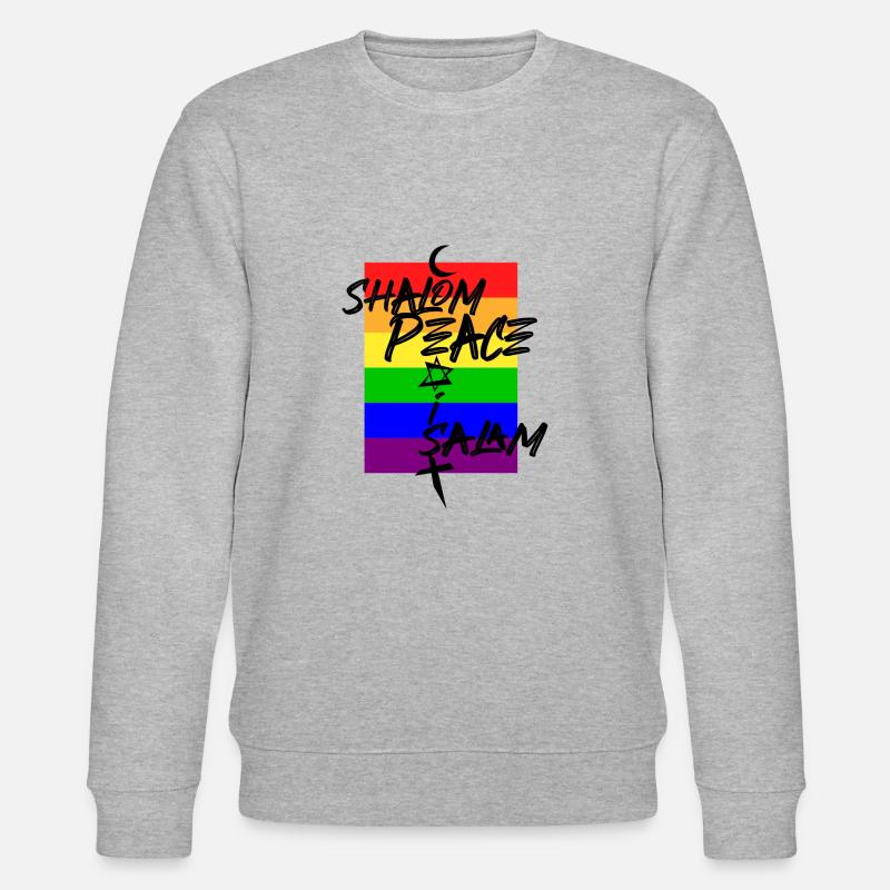 Peace Shalom Salam Coexist - Stanley/Stella Unisex Bio-Sweatshirt CHANGER  - Grau meliert