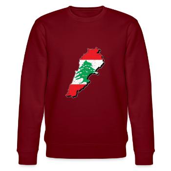 Libanon Libanese Karte Urlaub Reise Geschenk LBN - Stanley/Stella Unisex Bio-Sweatshirt CHANGER  - Burgunderrot - Vorne - Nik (191cm) & Marisol (170cm)